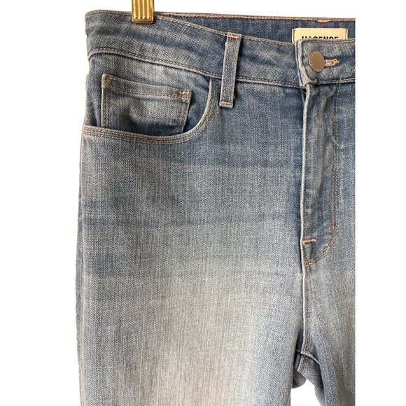 L'Agence Bowen‎ Jeans Size 27 Frayed Hem Skinny Mid Rise Fading Whiskering Light - Picture 5 of 10
